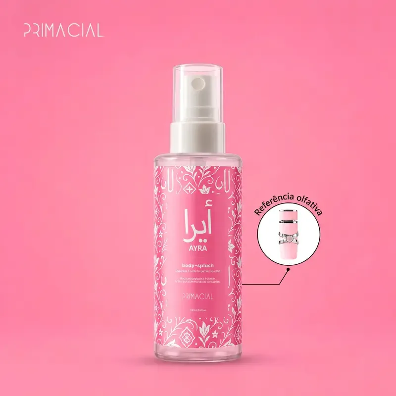 Body Splash Árabe Ayra 100ml by Primacial - Perfume Floral Gourmand — Ayra Rosa